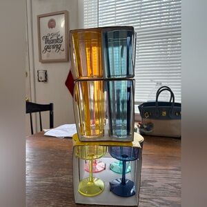 Colorful Set of 12 Coupe-Tumbler -Tall Glasses
Gorgeous colors dishwasher safe